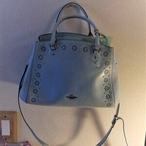 COACH  MARGOT CARRYALL  BORDER STUD Bag F36640  SeaGlass Mint Green
